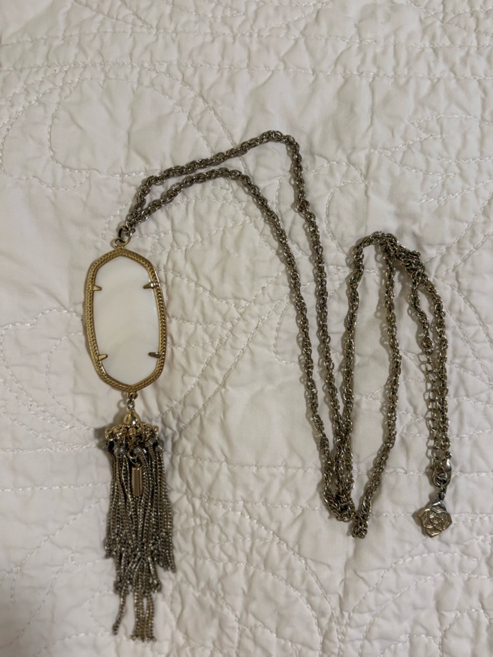 Kendra Scott White Tassel Necklace